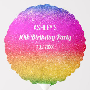 Rainbow Unicorn Pink Yellow Sparkle  Balloon