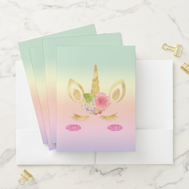 Rainbow Unicorn Pocket Folder (In Situ)