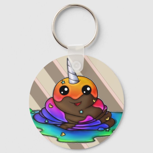 Rainbow Unicorn Poop Keychain (Front)