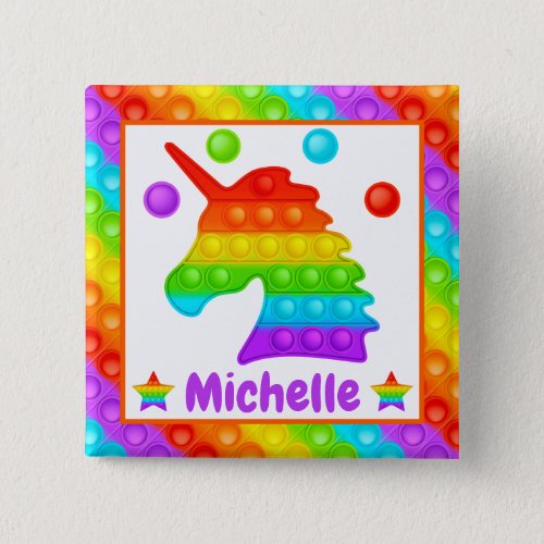 Rainbow Unicorn Pop It Fidget Toy Kids Button