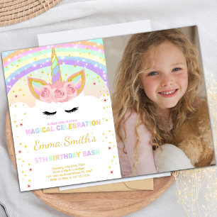 Rainbow Unicorn Postcard with Photo