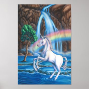 Rainbow Unicorn Poster by gailgastfield at Zazzle