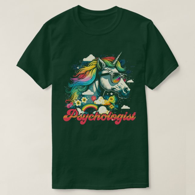 Rainbow Unicorn Psychologist T-Shirt (Design Front)