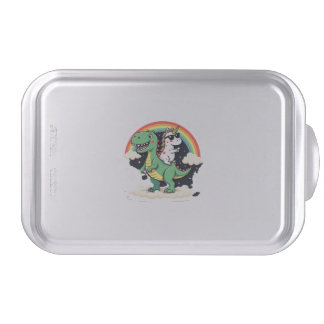 Rainbow Unicorn Riding T rex - Dinosaur Boys Girls Cake Pan