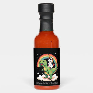 Rainbow Unicorn Riding T rex - Dinosaur Boys Girls Hot Sauces