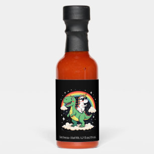 Rainbow Unicorn Riding T rex - Dinosaur Boys Girls Hot Sauces