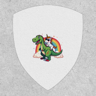 Rainbow Unicorn Riding T rex - Dinosaur Boys Girls Patch