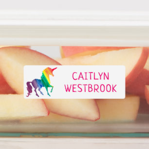 Rainbow Unicorn School Daycare Waterproof Kids Kids' Labels