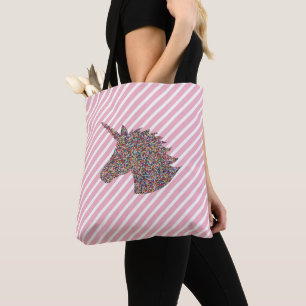 Rainbow Unicorn Silhouette Sprinkle Tote Bag