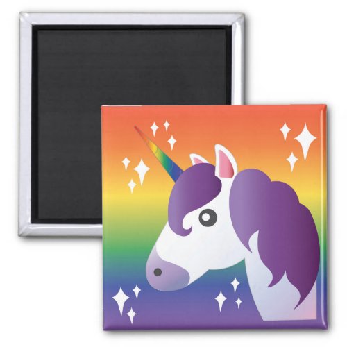 Rainbow Unicorn Sparkle Emoji Magnet