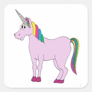 Rainbow Unicorn Square Sticker