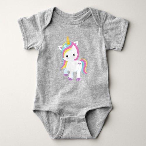 Rainbow Unicorn Star Cute Unicorn Magic Unicorn Baby Bodysuit