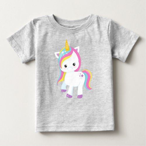 Rainbow Unicorn Star Cute Unicorn Magic Unicorn Baby T_Shirt