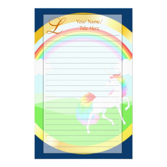 rainbow unicorn stationery zazzlecom