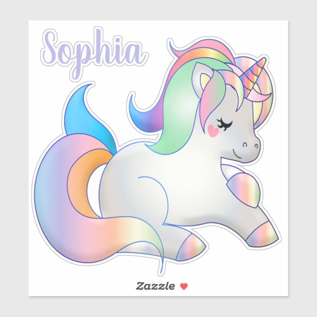 Rainbow Unicorn Sticker (Sheet)