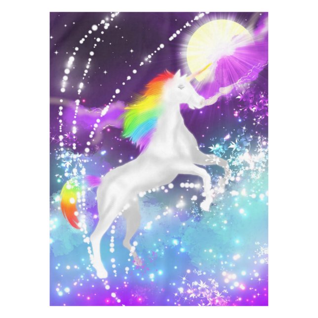 Rainbow Unicorn Tablecloth (Front)