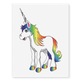 Rainbow Unicorn Temporary Tattoo