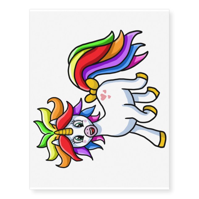 RAINBOW UNICORN TEMPORARY TATTOO (Front)