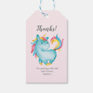 Rainbow Unicorn Thank you tags   Favor tags