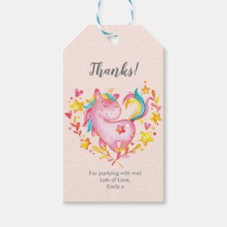 Rainbow Unicorn Thank you tags | Favour tags