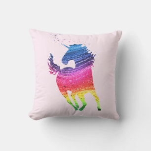 Rainbow Unicorn Throw Pillow