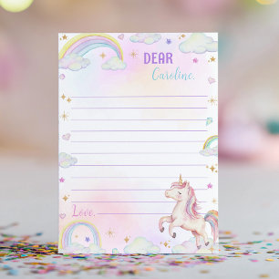 Rainbow Unicorn Time Capsule Note Message Card