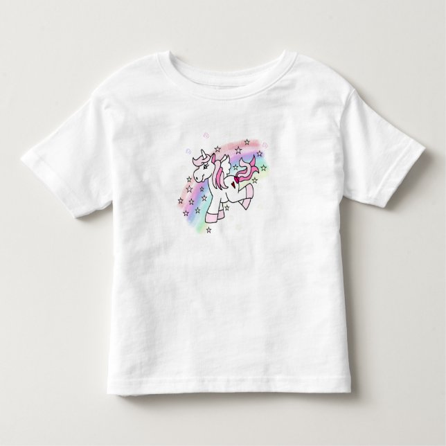 Rainbow Unicorn Toddler T-shirt (Front)