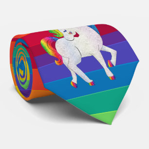 Rainbow Unicorn Unicorns Neckties Neck Tie