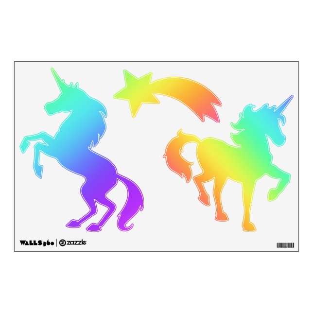 Rainbow Unicorn Wall Decals (Front)
