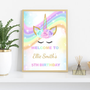 Rainbow Unicorn Welcome Sign