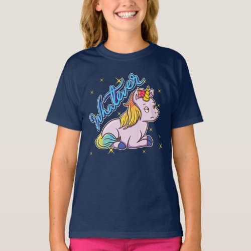 Rainbow Unicorn Whatever Gag T_Shirt