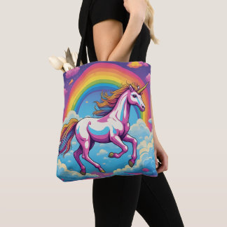 Rainbow Unicorn With Bright Colors Tote Bag