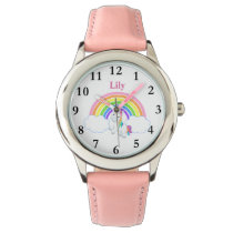 Rainbow Unicorn with Name Girls Watch Rainbow Unicorn with Name Girls Watch