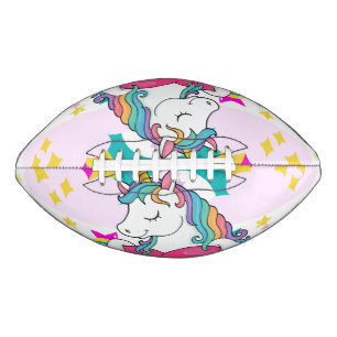 Rainbow Unicorn with Stars Football