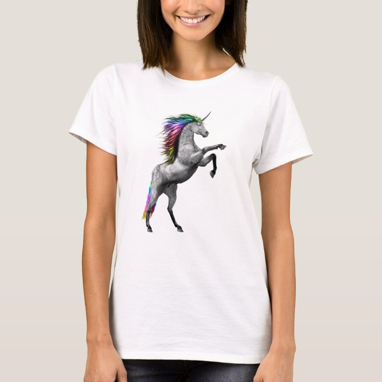 Rainbow Unicorn Womens Tshirt