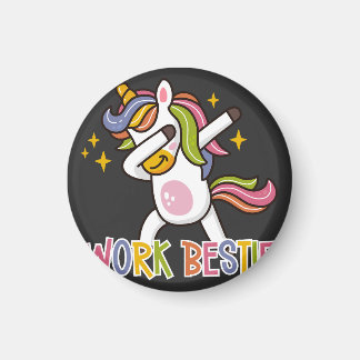 Rainbow Unicorn Work Bestie Emotional Support Magnet
