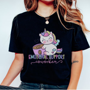 Rainbow Unicorn Work Bestie Emotional Support T-Shirt