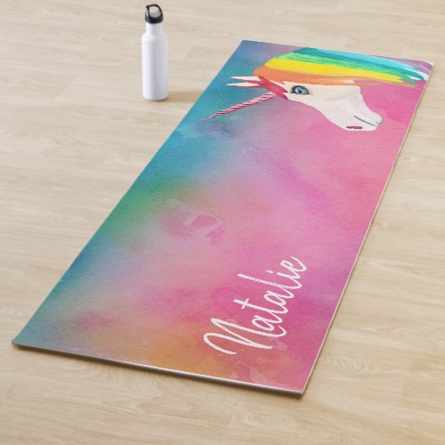 Rainbow Unicorn Yoga Mat