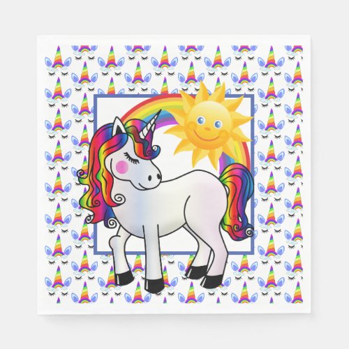 Rainbow Unicorns And Sunshine Napkins