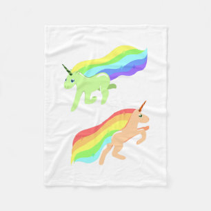 Rainbow Unicorns Fleece Blanket