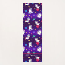 Rainbow Unicorns In Space Purple Ombre Yoga Mat