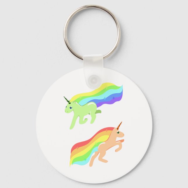 Rainbow Unicorns Keychain (Front)