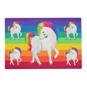 Rainbow Unicorns Place Mats Placemats