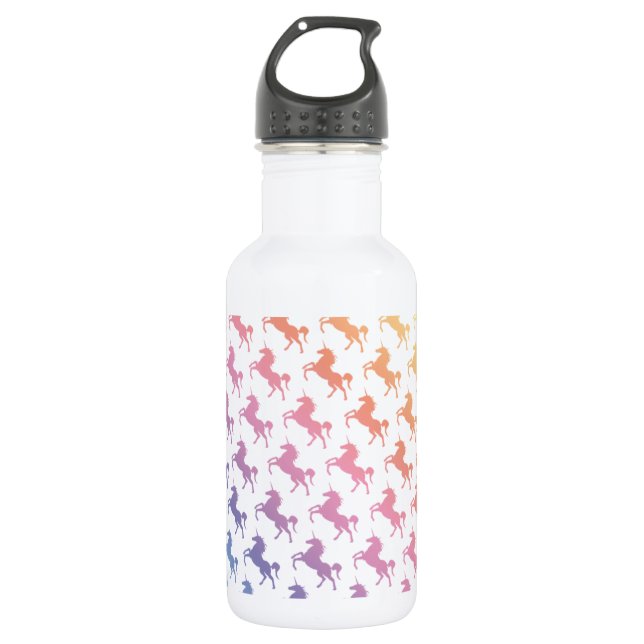 Rainbow Unicorns Stainless Steel Water Bottle (Front)