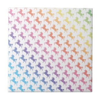 Rainbow Unicorns Tile by Michaelcus at Zazzle
