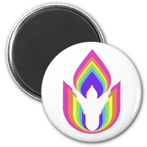 Rainbow Unitarian Universalism flaming chalice  Magnet