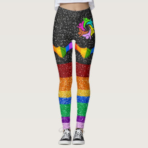 Rainbow Unity Glitter Images Pop Fashion Leggings