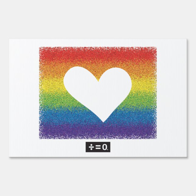 Rainbow Unity Heart Yard Sign (Front)