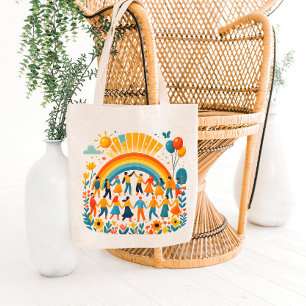 Rainbow Unity Kids Celebration Tote Bag