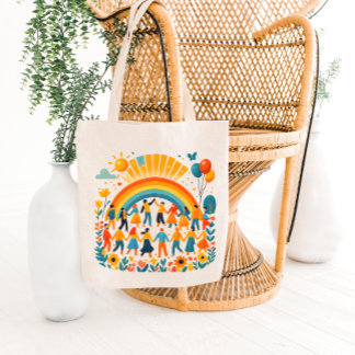 Rainbow Unity Kids Celebration Tote Bag